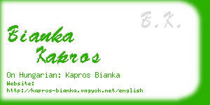 bianka kapros business card